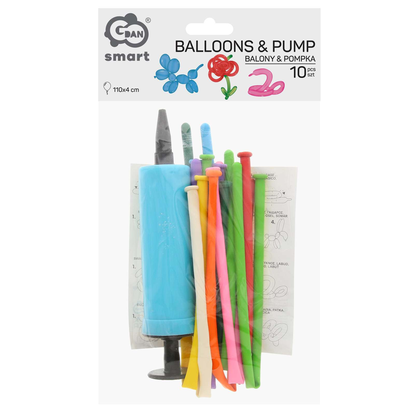 Balloons Godan 10", set "model 10 (with pump), 10pcs